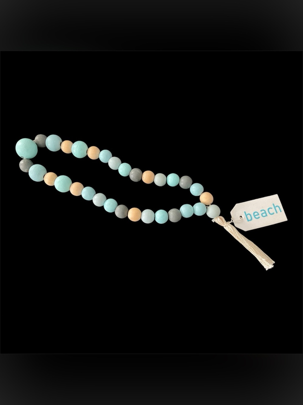 Coastal Decorative Beach Beads in Aqua, Gray & Cream